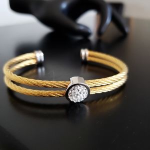 💕Stainless Steel Pave Crystal Bracelet